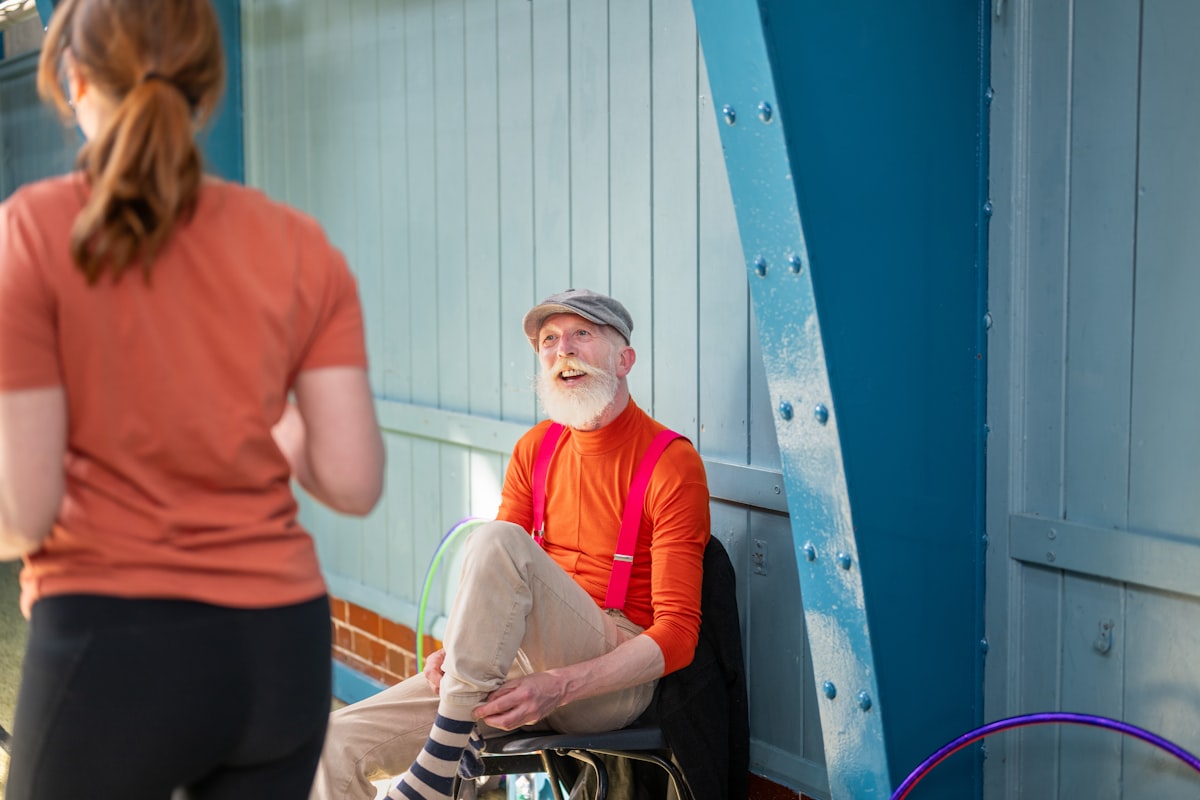 Active seniors exercising together outdoors